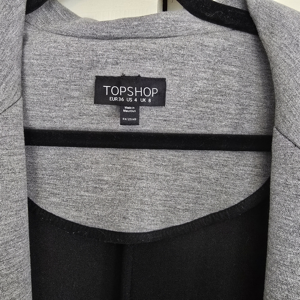 TOPSHOP Gray Sleeveless Open Front Vest with Pockets - Picture 3 of 8